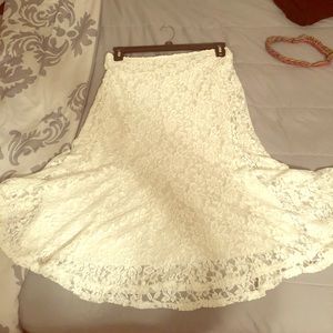 White A line skirt